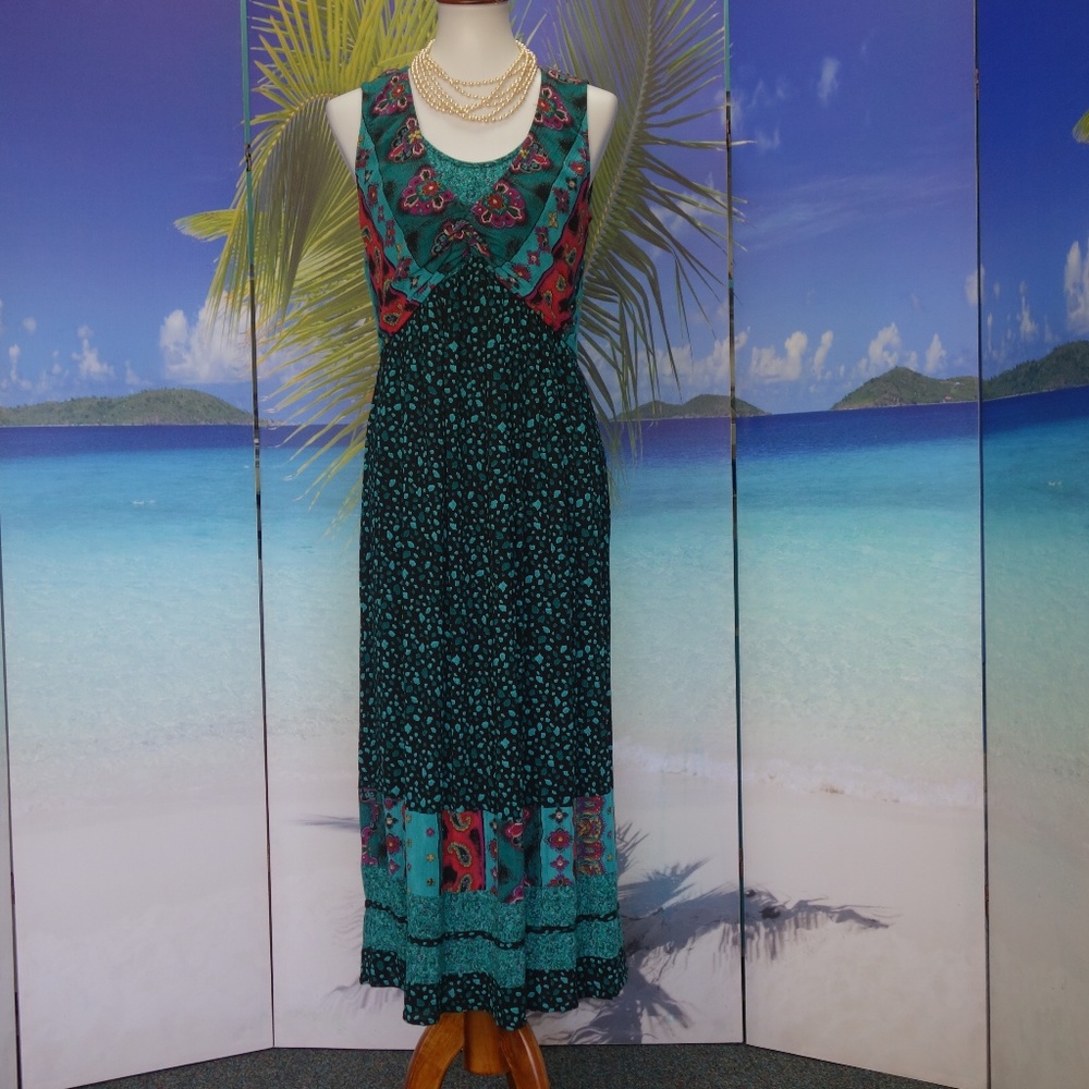 Vintage Carol Little Boho Festival Maxi Dress